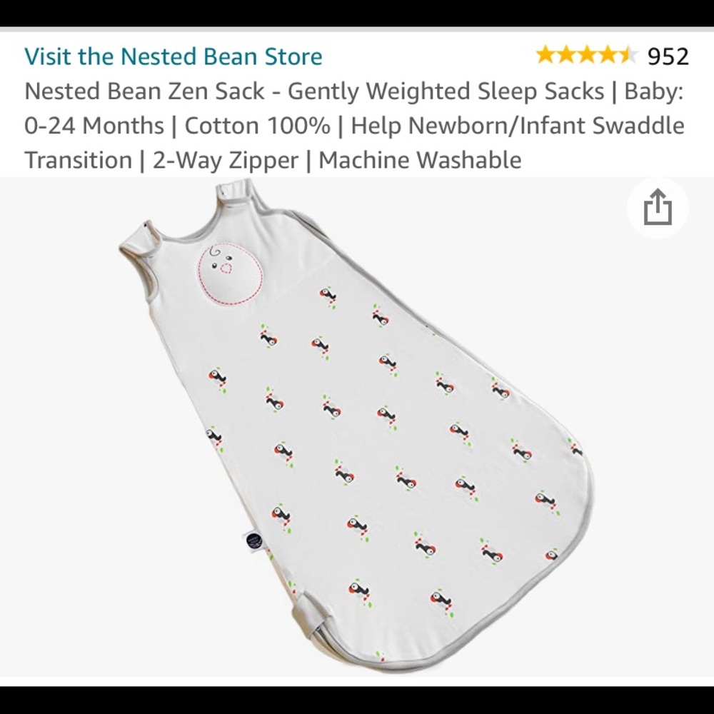 Nested bean sleep sack